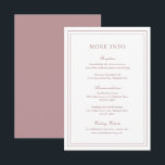 Carte D'accompagnement Mariage classique rose élégant<br><div class="desc">Carte d'enceinte de style classique,  rose rose mariage,  avec un design simple et minimal avec vos détails entourés d'une double bordure. Les fontes alternent entre un script élégant,  une fonte serif traditionnelle et minimaliste sans serif. Cette carte de boîtier est idéale pour un mariage formel.</div>