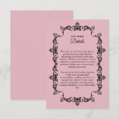 Carte D'accompagnement Mariage Classique Rose Pâle Orné Cadre (Devant / Derrière)