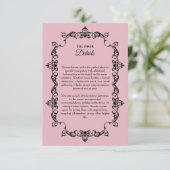 Carte D'accompagnement Mariage Classique Rose Pâle Orné Cadre (Debout devant)