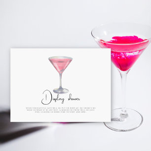 Carte D'accompagnement Mariage cocktail rose Démonstration de douche de m
