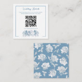Carte D'accompagnement Mariage Code QR Calligraphie Bleu Poussiéreux (Devant / Derrière)