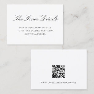 Carte D'accompagnement Mariage Code QR Classique Noir et Blanc Ancien Arg
