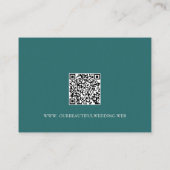 Carte D'accompagnement Mariage Code QR Classique Vert Sarcelle Ancienne F (Dos)