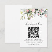 Carte D'accompagnement Mariage Code QR Feuilles d'Eucalyptus Floral Simpl (Devant / Derrière)