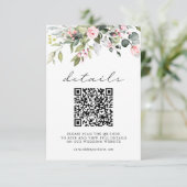 Carte D'accompagnement Mariage Code QR Feuilles d'Eucalyptus Floral Simpl (Debout devant)