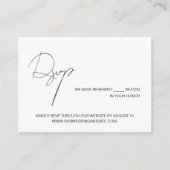 Carte D'accompagnement Mariage code QR noir blanc Minimal Chic (Devant)