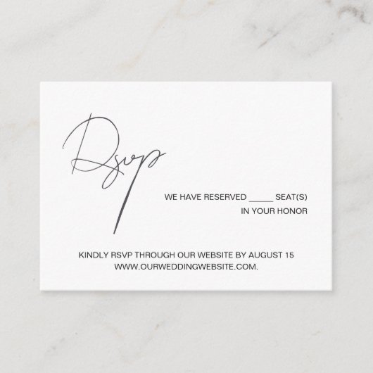 Carte D'accompagnement Mariage code QR noir blanc Minimal Chic (Devant)