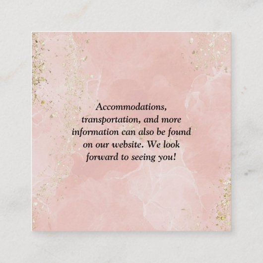 Carte D'accompagnement Mariage Code QR Rose Poussiéreux (Dos)