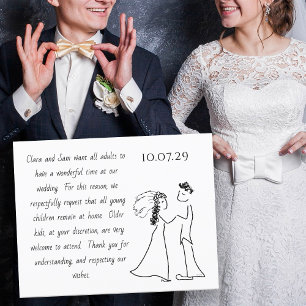 Carte D'accompagnement Mariage Couple Art No Children Message Words