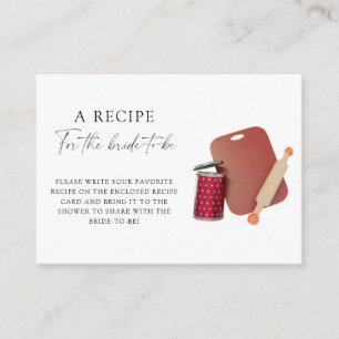 Carte D'accompagnement Mariage cuisine - Recette pour la future mariée