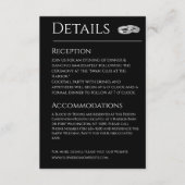 Carte D'accompagnement Mariage d'affaires noir et blanc - (Devant)