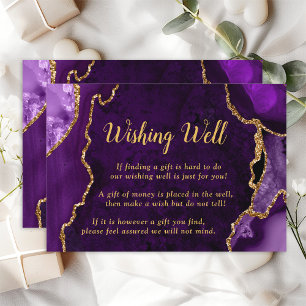 Carte D'accompagnement Mariage d'âge violet et or Wishing well