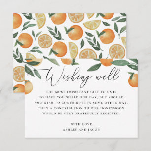 Carte D'accompagnement Mariage d'agrumes aquarelle. Bien vouloir le jardi