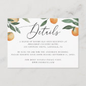 Carte D'accompagnement Mariage d'agrumes aquarelle. Détails floraux du ja (Devant)