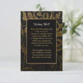 Carte D'accompagnement Mariage damassé noir et or - Puits à souhaits (Debout devant)