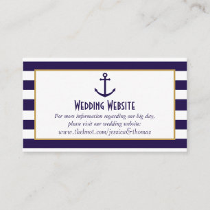 Carte D'accompagnement Mariage d'Ancre de la marine nautique et de la ban