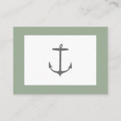 Carte D'accompagnement Mariage d'Ancres nautiques simple | Sage Green (Dos)