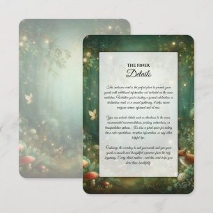 Carte D'accompagnement Mariage dans la Forêt Enchantée de Vert Émeraude