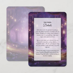 Carte D'accompagnement Mariage dans la Forêt Enchantée de Violet à Minuit