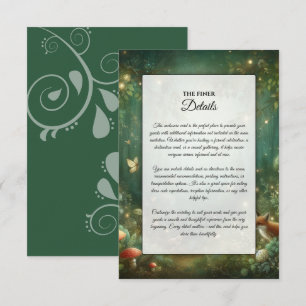 Carte D'accompagnement Mariage dans la Forêt Enchantée Vert Émeraude