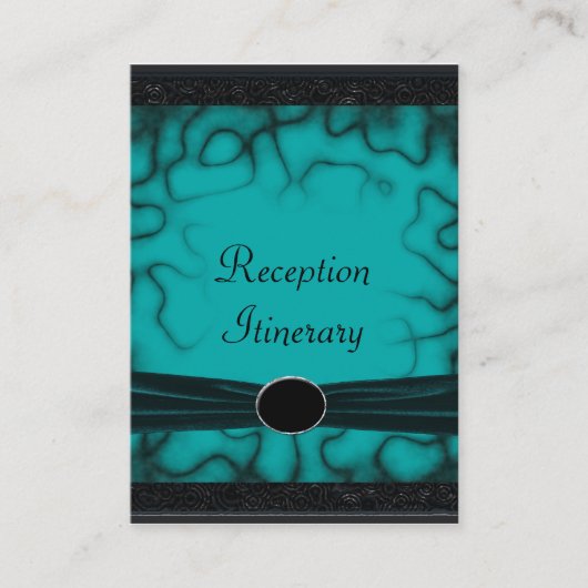 Carte D'accompagnement Mariage dans le jardin gothique vert et noir (Devant)