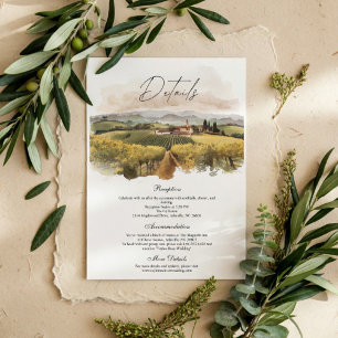 Carte D'accompagnement Mariage dans un vignoble toscan   Campagne italien