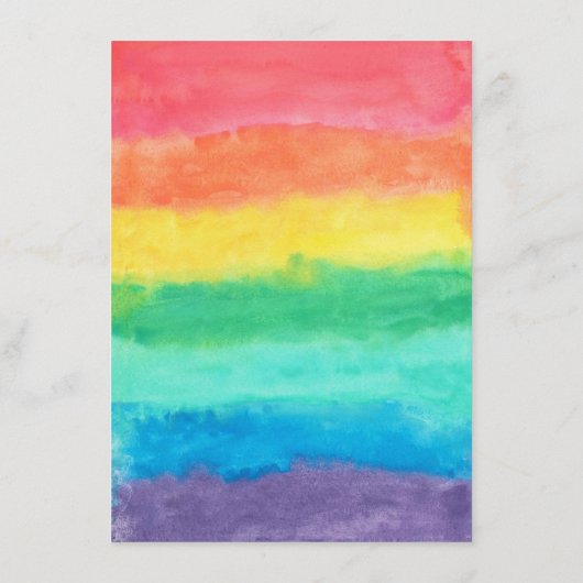 Carte D'accompagnement Mariage d'aquarelle arc-en-ciel (Dos)