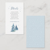 Carte D'accompagnement Mariage d'aquarelle de la forêt de pins d'hiver (Devant / Derrière)