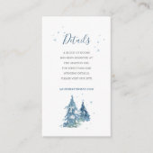 Carte D'accompagnement Mariage d'aquarelle de la forêt de pins d'hiver (Devant)