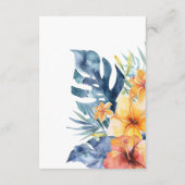 Carte D'accompagnement Mariage d'aquarelle d'été florale tropicale (Dos)