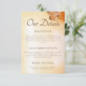 Carte D'accompagnement Mariage d'aquarelle Feuille d'érable d'automne Dét (Debout devant)