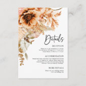 Carte D'accompagnement Mariage d'aquarelle fleurie en terre cuite moderne (Devant)