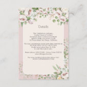 Carte D'accompagnement Mariage d'aquarelle fleurie rose duveteuse (Devant)