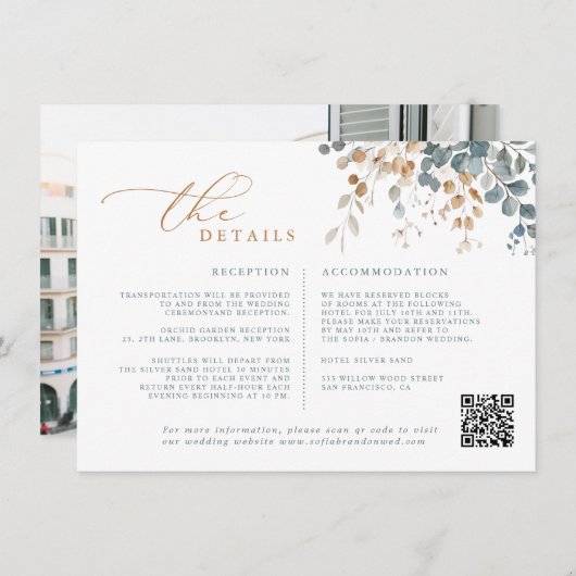 Carte D'accompagnement Mariage d'aquarelle florale moelleuse (Devant / Derrière)