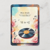 Carte D'accompagnement mariage d'aquarelle musicale florale (Dos)