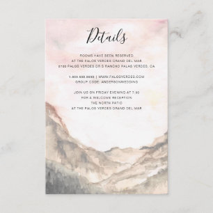 Carte D'accompagnement Mariage d'aquarelle rose simple