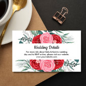 Carte D'accompagnement Mariage d'aquarelle rouge