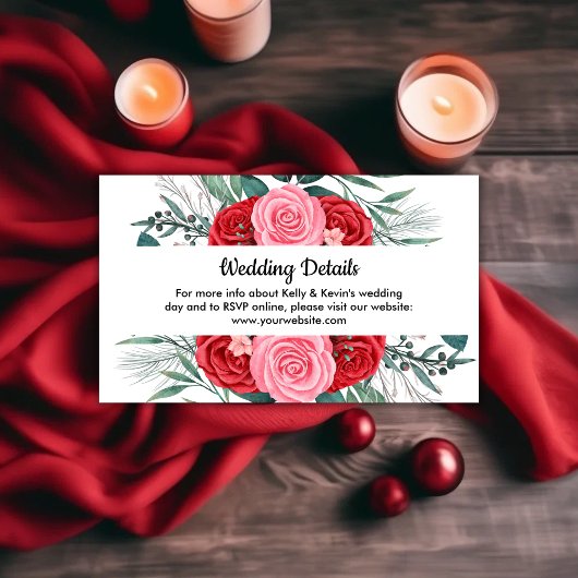 Carte D'accompagnement Mariage d'aquarelle rouge