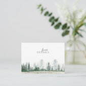 Carte D'accompagnement Mariage d'aquarelle Rustic Mountain Forest (Debout devant)