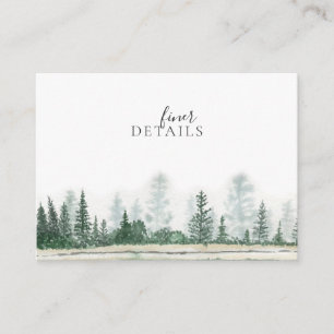 Carte D'accompagnement Mariage d'aquarelle Rustic Mountain Forest