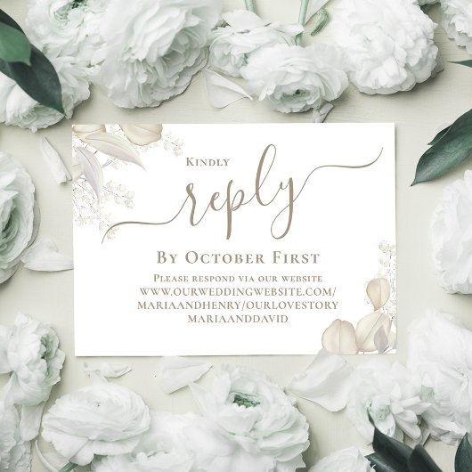 Carte D'accompagnement Mariage d'aquarelle verte Sage Répondre Code QR