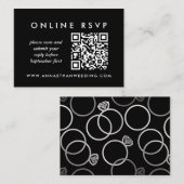 Carte D'accompagnement Mariage d'argent moderne en ligne QR Code RSVP (Devant / Derrière)