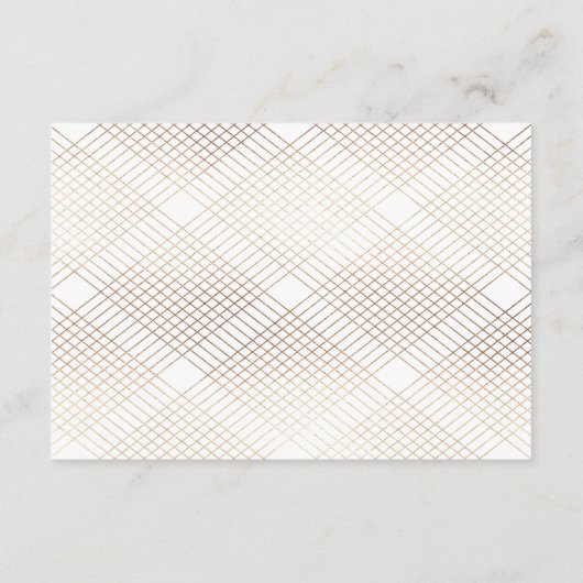 Carte D'accompagnement Mariage d'Art Déco Géométrique Ovale Blanc Or (Dos)