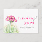 Carte D'accompagnement Mariage d'art primrose alpin avec code QR (Devant)