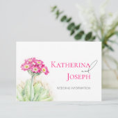 Carte D'accompagnement Mariage d'art primrose alpin avec code QR (Debout devant)