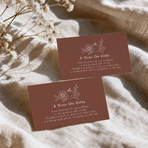 Carte D'accompagnement Mariage d'automne en terracotta rouille A propos d