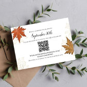 Carte D'accompagnement Mariage d'automne Feuilles d'automne Répondre