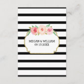 Carte D'accompagnement Mariage de  à rayures noires rose (Dos)