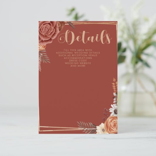 Carte D'accompagnement Mariage de automne de script manuscrit rustique mo (Debout devant)