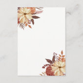 Carte D'accompagnement Mariage de automne de script manuscrit rustique mo (Dos)